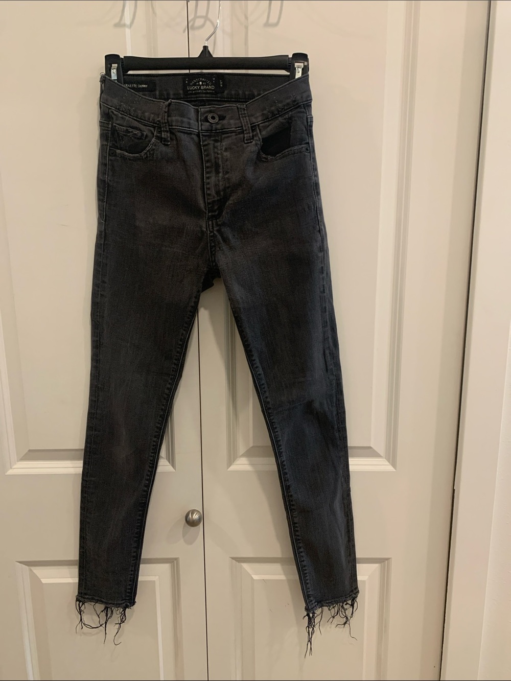 Black Frayed Skinny Lucky Brand Women's Jeans